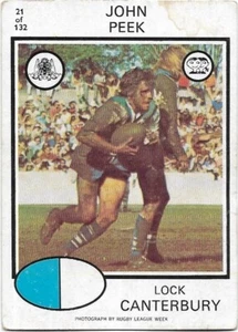 1975 Nrl Rugby League Scanlens (21) John PEEK Canterbury - Picture 1 of 2