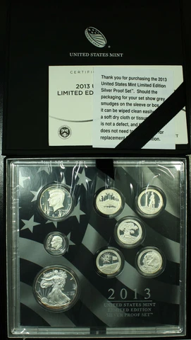 U.S Mint. 2013 Limited Edition Silver Proof Set. Lot # 9040-235-2013 Cover