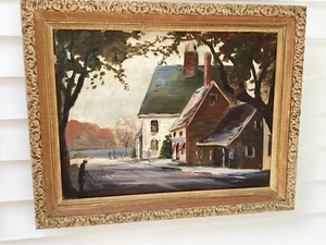 Oil Painting Mid Century "East Gloucester Scene By Helen Keith - Picture 1 of 12