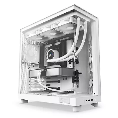NZXT H6 Flow - Mid-Tower Airflow Gaming Gehäuse Weiß Glasfenster - Bild 1 von 4