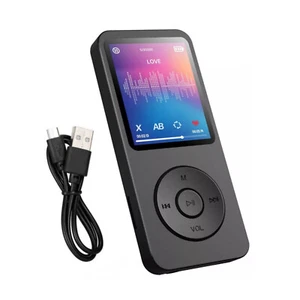 Black MP3 Player Bluetooth 5.0 HiFi Lossless Sound FM Radio Voice Recorder NEW - Foto 1 di 14