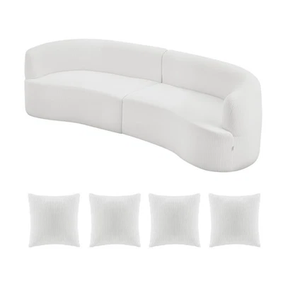 VEVOR 112 in Curved Modular Sofa Modern Luxury Sectional Couch with 4 Pillows - Image 1 of 4