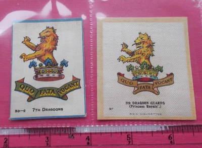 cigarette cards BDV/ ANON  SILKS 7TH DRAGOONS (PRINCESS ROYALS') - Image 1 of 2