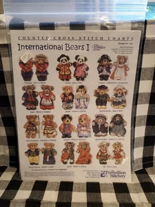 Vermillion Stitchery International Bears I Counted Cross Stitch Chart 705 - Picture 1 of 3