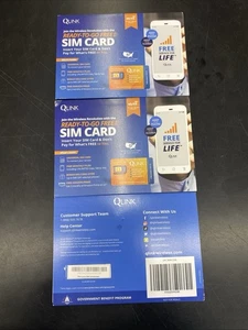 3pack QLINK Wireless Cellular 4G LTE/5G Sim Card Kit Includes Sim Card & Adapter - Picture 1 of 1