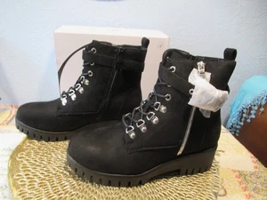 Nuevo CentroPoint Mujer Botines de Cuña Cremallera Lateral Bota de Combate con Cordones Talla 9,5 - Imagen 1 de 8