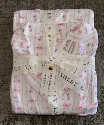 Laura Ashley женщин мягкий длинным рукавом пижамы 3 изделия комплект M бежевый розовый банты новый - Изображение 1 из 2