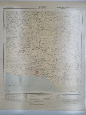 1930s Survey of India Map – Bengal – Noakhali District (Ramganj–Lakshmipur) –... - Image 1 of 4