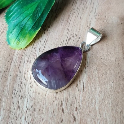 Natural Amethyst Gemstone Pendant 925 Sterling Silver Handmade Pendant PG7980 - Image 1 of 4
