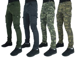 Pantalones de combate de carga ajustados de diseñador para hombre Pantalones utilitarios de varios bolsillos 4 colores - Imagen 1 de 13
