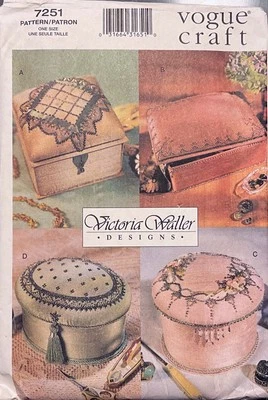 Vogue Craft 7251 Victoria Waller Decorative Fabric Boxes Pattern – One Size - Image 1 of 2
