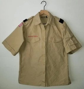 Boy Scouts POPLIN Uniform Shirt BSA Mint Condition Womens Ladies Size MD - Picture 1 of 4