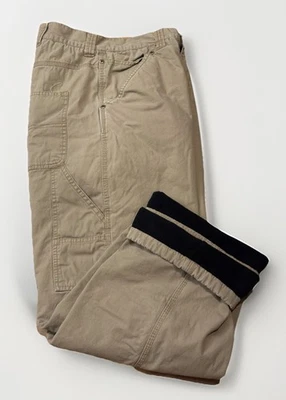 Marino Bay Mens 32x28 Beige Fleece Lined Carpenter Pants Thermal Work Outdoor - Image 1 of 4