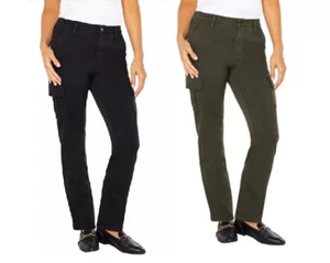 NWT Well Worn Women's High Rise Cargo Pants Black/Green Size 4-14 $60 10HL280 - Picture 1 of 11
