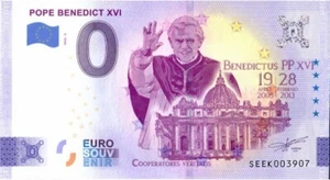 0 Euro Schein Italien 2022 · Papst Benedikt XVI · Souvenir o Null € Banknote - Bild 1 von 2