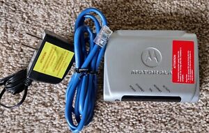 Motorola MSTATEA 2210-02-1002 DSL Modem w Power Supply & Ethernet Cables 