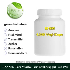 MSM Metilsulfonilmetano 1000 Cápsulas Vegi - Mejor Calidad HANNES - Imagen 1 de 1