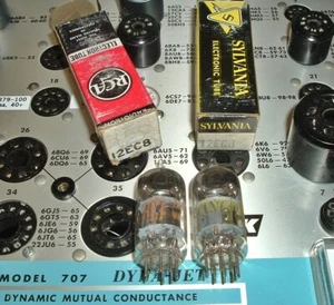(2) 12 tubos EC8 NUEVOS EN CAJA NUEVOS EE. UU. -- 1 RCA + 1 Sylvania cada uno probado bueno - Imagen 1 de 5