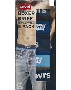 Paquete de 5 calzoncillos boxer Levi's para hombre talla L algodón suave premium clásicos nuevos en caja - Imagen 1 de 3