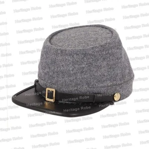 US Civil War Complete Grey Plain Kepi All Sizes DDP (Shipping) - No Tariff - Picture 1 of 4