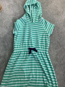 Hanna Andersson 120 Girls Swimsuit Cover Up Green/white Stripe  Terry - Picture 1 of 5