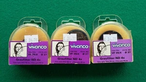 Vivanco 3 filtri grigi Neutral Density 4X 37 mm/ ND 4X grey filters 37 mm - Foto 1 di 4