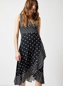 Dorothy Perkins Women's Wrap Style Black & White Polka Dot Dress. UK10. NEW. - Picture 1 of 20