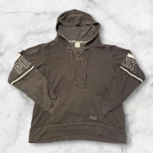 Victoria’s Secret PINK Hoodie Size XS Gray Logo On Sleeves - Picture 1 of 6