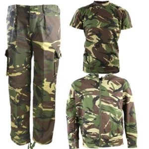 BOYS ARMY COSTUME KIDS 3-13 YEARS TROUSERS T-SHIRT HOODIE JACKET OUTFIT DPM CAMO - Picture 1 of 5
