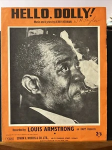Hello, Dolly - Louis Armstrong 1963 - Rare 1st Print sheet music from Film - Picture 1 of 6