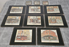 Pimpernel 8 "Irish Pubs" Table Mats & 3 Coasters Vintage Cork Backed Placemats