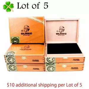 "Lotto di 5 scatole sigari legno vuoto Olmec DB Corona 8"" x 6"" x 2" - Foto 1 di 13