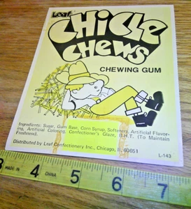 original Vintage vending machine display Leaf Chicle Chews Chewing gum card - Picture 1 of 2