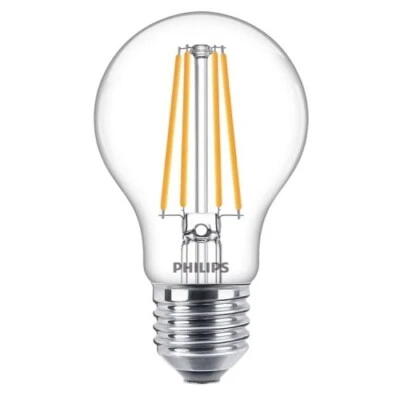 Philips GLS E27 LED Filament Bulb 7W(60W) Warm White 2700K 806lm Clear Glass - Image 1 of 4
