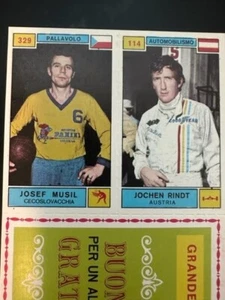 1969/70 - PANINI  DELLO SPORT 329 JODEF MUSIL & 114 jOCHEN RINDT W/COUPON  (A) - Picture 1 of 1