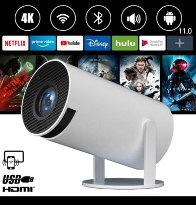 5G 4K Projector HD LED Smart WiFi Bluetooth Android, IOS  Home Theater HDMI USB - Image 1 of 4