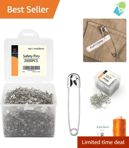 Extra Strong 2000-Piece 1.1 Inch Safety Pins - Safe & Versatile for Crafts - Picture 1 of 9