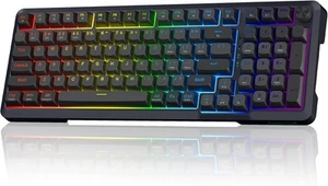 Redragon Wireless Mechanical Keyboard, 3 Mode Gasket Mounted RGB Black Gray - Picture 1 of 9