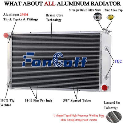 3 Row Aluminum Radiator Fit 1970-81 1979 Pontiac Firebird Trans Am 4.3L/5.0L AT. Foto 1 de 4