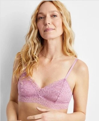 State of Day Women's Lace Bralette Color Mauve Orchid Size XS Pink  Core Bra - Image 1 of 4