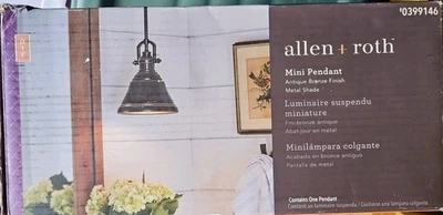 Open Box allen + roth Bronze Industrial Bell Hanging Mini Pendant Light - Image 1 of 3