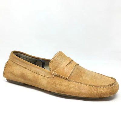 Donald J Pliner Vinco Moccasins Loafers Shoes Mens Size 11 Orange Suede Slip On - Image 1 of 4