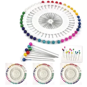 120 Pearlized Bead Pins Hijab Craft Dress Maker Scarf Needlework Assorted NEW - Picture 1 of 6