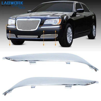 Front Bumper Cover Trim Components Plastic Chrome For Chrysler 300 2011-2014 - Image 1 of 4