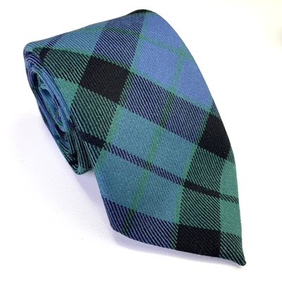 Corbata Lochcarron Verde y Azul Tartán Lana Escocesa Hecha en Escocia L57" W3.5" Foto 1 de 4