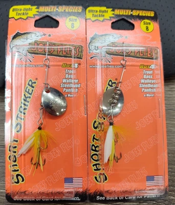 Bajo de trucha Joe's Flies Short Strike talla 8 amarillo mayo #135 (lote de 2) Foto 1 de 3