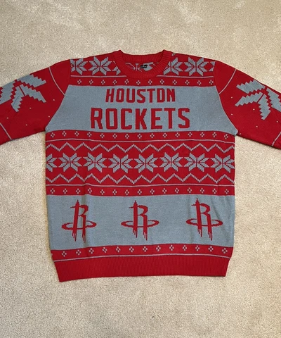 NBA HOUSTON ROCKETS Ugly Christmas Sweater NWT M L Cover