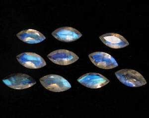 Natural Rainbow Moonstone 8x4 MM Marquise Cut 15 Pcs Lot Loose Gemstone