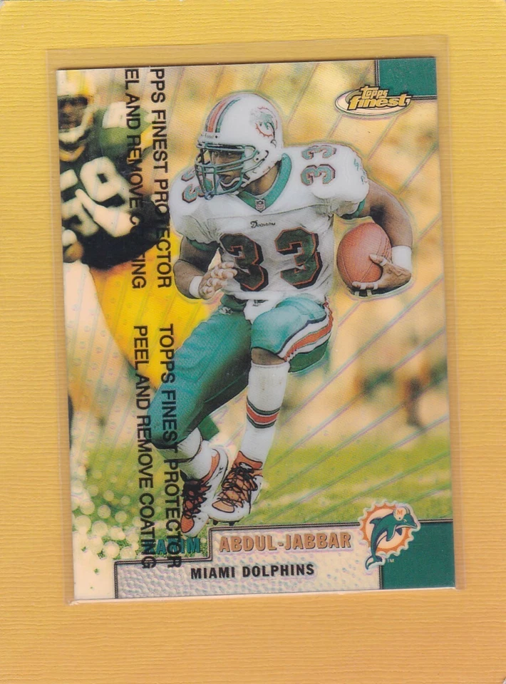 1999 TOPPS FINEST FOOTBALL REFRACTOR KARIM ABDUL JABBAR #93 DOLPHINS MINT *67057 - Image 1 of 1