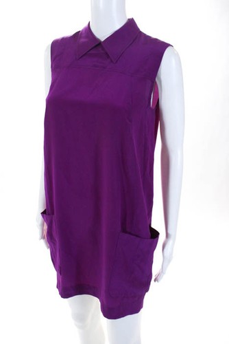 PRADA MIU MIU Abito vintage magenta viola seta collare Chelsea taglia 38 IT medio